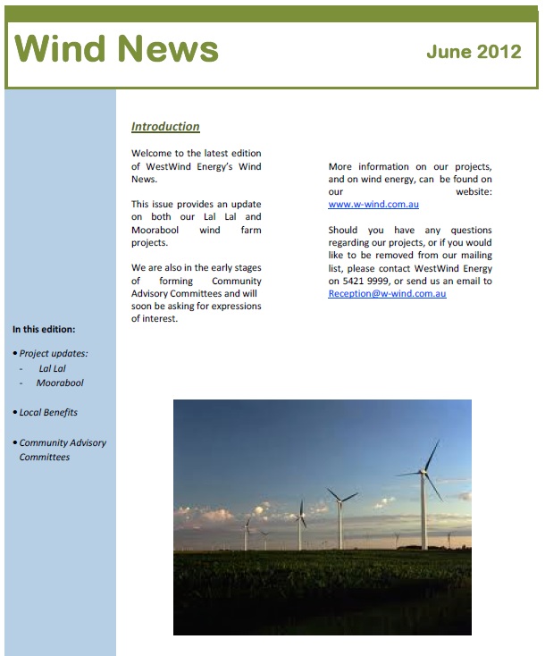 click for the latest 'Wind News'